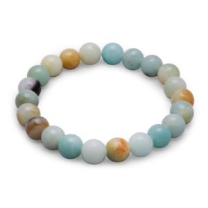 Stretch bracelet with round amazonite beads