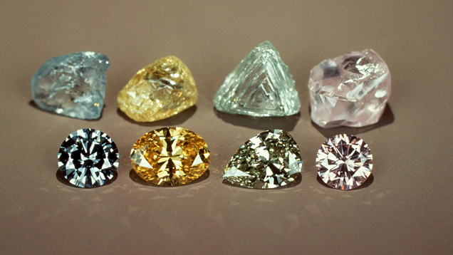 Rough shaped diamonds and their faceted couterparts