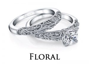 Floral style engagement rings Floral themed diamond engagement rings from the Sylvie Collection
