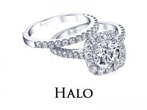 Halo style engagement rings Halo style Diamond Engagement Rings from the Sylvie Collection