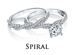 Spiral style engagement rings Spiral and twist style diamond engagement rings from the Sylvie Collection